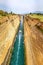 Ship passing Corinth Canal in Greece