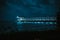 Ship pier illuminated at night