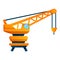 Ship port crane icon, cartoon style