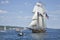 The ship Pride of Baltimore II enters Duluth harbor during the t