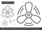 Ship propeller line icon.