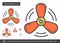 Ship propeller line icon.