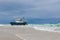 Ship run onto a sandbank