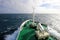 Ship`s Bow diving into a big splashing wave, Antarctica