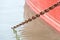 Ship`s hull painted with load chain line ,Red Ship Detail With big chain