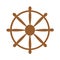 The ship`s rudder wheel. Vector drawing of the steering wheel symbol