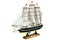 Ship Sailboat Wooden Model on a White Background