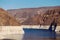 Ship sails on Lake Mead at Hoover Dam.