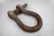 ship shackle rusty maritime iron bar chain loading crane hook hauling marine