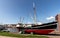 Ship on the slipway in the Husum inland port