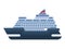 Ship steamer transport sea voyage cruise. flat new
