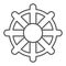 Ship steering wheel thin line icon. Boat steering wheel vector illustration isolated on white. Vessel steering wheel