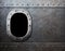 Ship or submarine window steam punk metal background