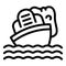 Ship survival icon outline vector. Oceanic wreck