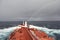 Ship.Tanker in the Atlantic Ocean.Rainbow.