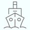 Ship thin line icon. Voyage illustration isolated on white. Sea cruise outline style design, designed for web and app