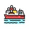 ship transportation refugee color icon vector illustration