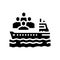 ship transportation refugee glyph icon vector illustration