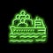 ship transportation refugee neon glow icon illustration