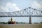 Ship under New Orleans bridge