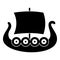 Ship viking icon, simple black style