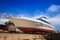 Ship waiting for repairs on a dry dock