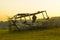 the ship was stranded on the edge of the lake near the cornfield on morning.