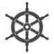 Ship wheel black icon, nautical and sea equipment