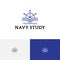 Ship Wheel Navy Book School Study Education Academy Line Logo