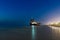 Ship Wreck along the Umm Al Quwain Coast in UAE. A stranded or abandoned vessel on the beach.