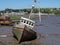 Ship, wreck of boat on River Torridge Estuary near Appledore, Devon.