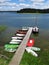 Ship Yacht Wharf Harbor Marina Yard on Lake with Clouds