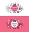Shiping. Flat line color hero images and hero banners design con