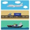 Shipment and cargo infographics elements