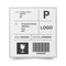 Shipment label template. Cargo sticker. Delivery bar code mockup, vector