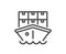 Shipment line icon. Logistic ship service sign. Vector