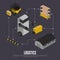 Shipment logistics isometric flowchart