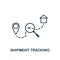 Shipment Tracking line icon. Thin design style from logistics delivery icon collection. Simple shipment tracking icon for