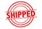 SHIPPED Rubber Stamp over a white background.