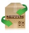 Shipping box with green arrows illustration