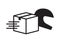 Shipping box and helmet icon, Fast delivery by motorbike man, Parcels tracking symbol, Pictogram flat design for apps and websites