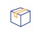 Shipping box line icon. Logistics delivery sign. Vector