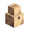 Shipping cardboard boxes, delivering cargo icon