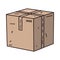 Shipping container delivering cardboard box icon design