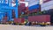 Shipping containers being unloaded at port facilities in Ashdod, Israel, Containers ships Loading In Ashdod Port, Israel