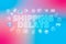 Shipping Delays  - ecommerce web banner on blue and pink background. Various shopping icons