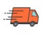Shipping fast delivery truck icon symbol, Pictogram flat design for apps and websites, Track and trace processing status