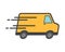 Shipping fast delivery van icon symbol, Pictogram flat design for apps and websites, Track and trace processing statu