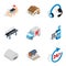 Shipping home icons set, isometric style