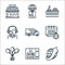 shipping logistics line icons. linear set. quality vector line set such as worldwide shipping, label, gift, on time, delivery